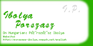 ibolya porszasz business card